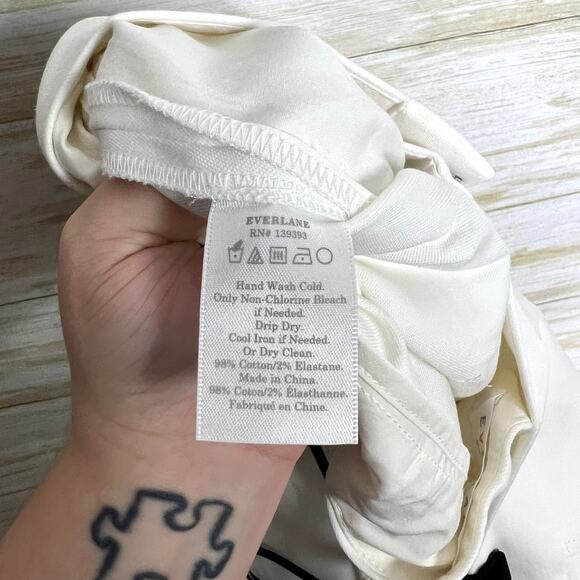 Everlane The Wide Leg Structered Pant White - Picture 8 of 8